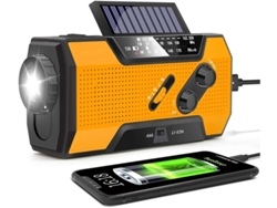 Radio solar de emergencia YIZHOOD de 2000 mAh, sistema de generación de energía multifuncional con linterna (naranja)