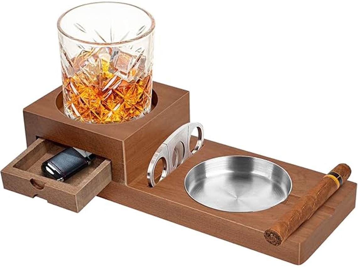 Bases para ceniceros de puros con accesorios - Set de regalo para hombre, multifuncional, moderno, para el hogar, organización eficiente - STELASPLEN