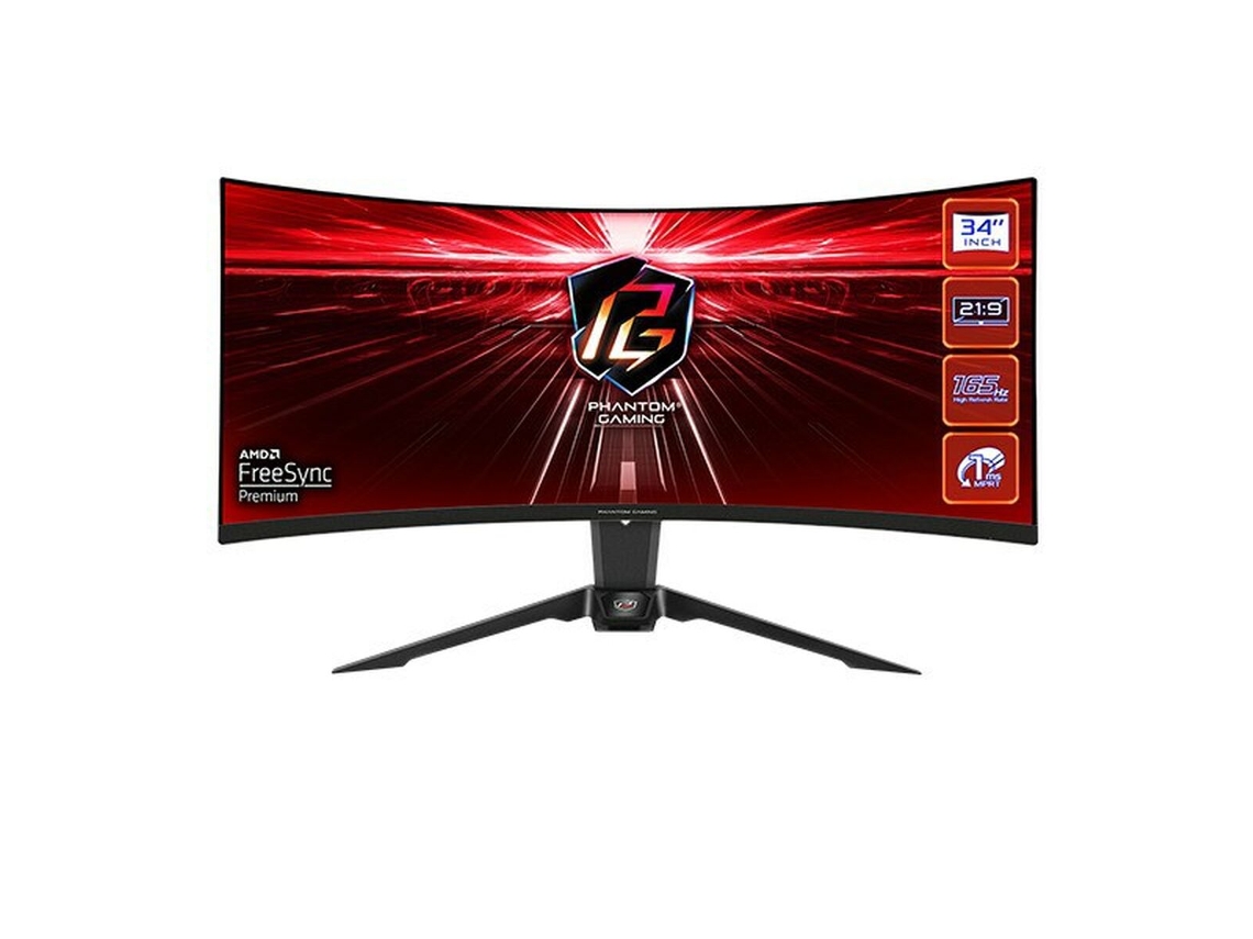 Monitor ASROCK PG34WQ15R2B (Negro - 34 - HDR - VA - LCD - AMD FreeSync - Flicker free - UltraWide Quad HD - Wide Quad HD - 1 ms)