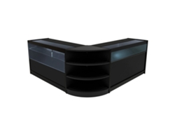 Estantería comercial Harmony | Negra | B1500c1500lm60 | MDF y vidrio templado | Estantes y puertas Monstershop