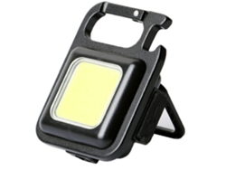 Mini llavero Cob Light Mini linterna de bolsillo portátil Linterna multifuncional recargable con soporte plegable Base magnética Negro YEMAESRE