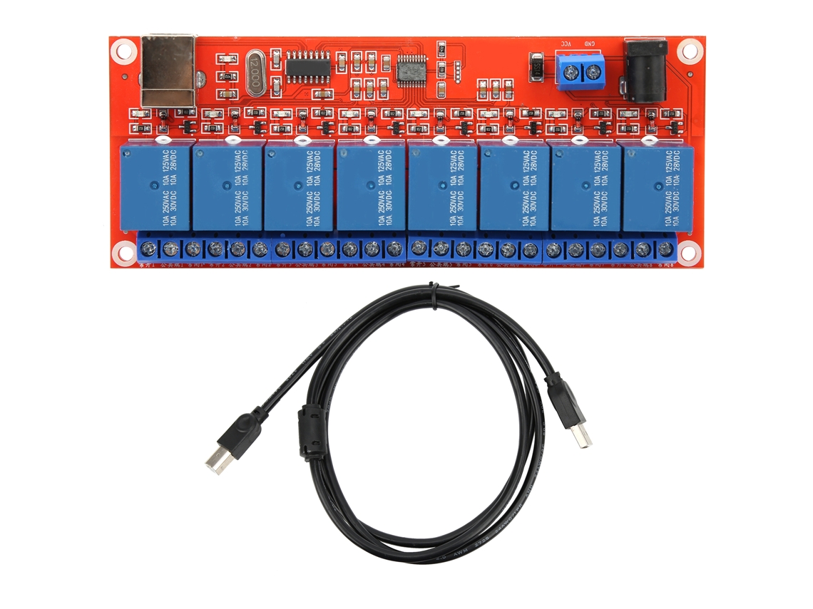 Módulo De Relé Placa De Interfaz Trigger Bajo Nivel Puerto Serie Usb Suministros Eléctricos Diy 5v