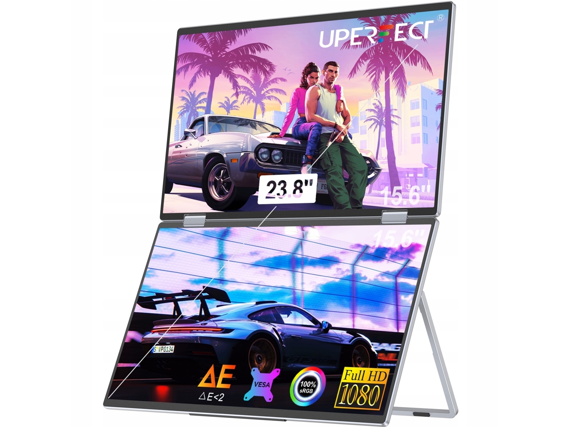 Monitor Portátil Uperfect Plegable Dual 1080p 60Hz Type C VESA IPS