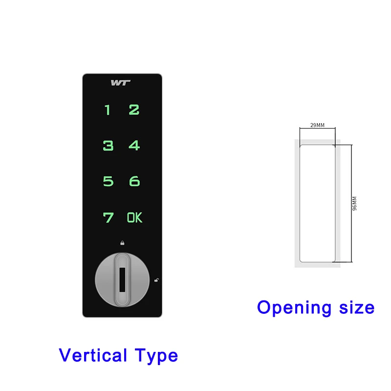 Fechadura Digital De Combinação Com Teclado Sensível Ao Toque (vertical) Para Armários E Gavetas.