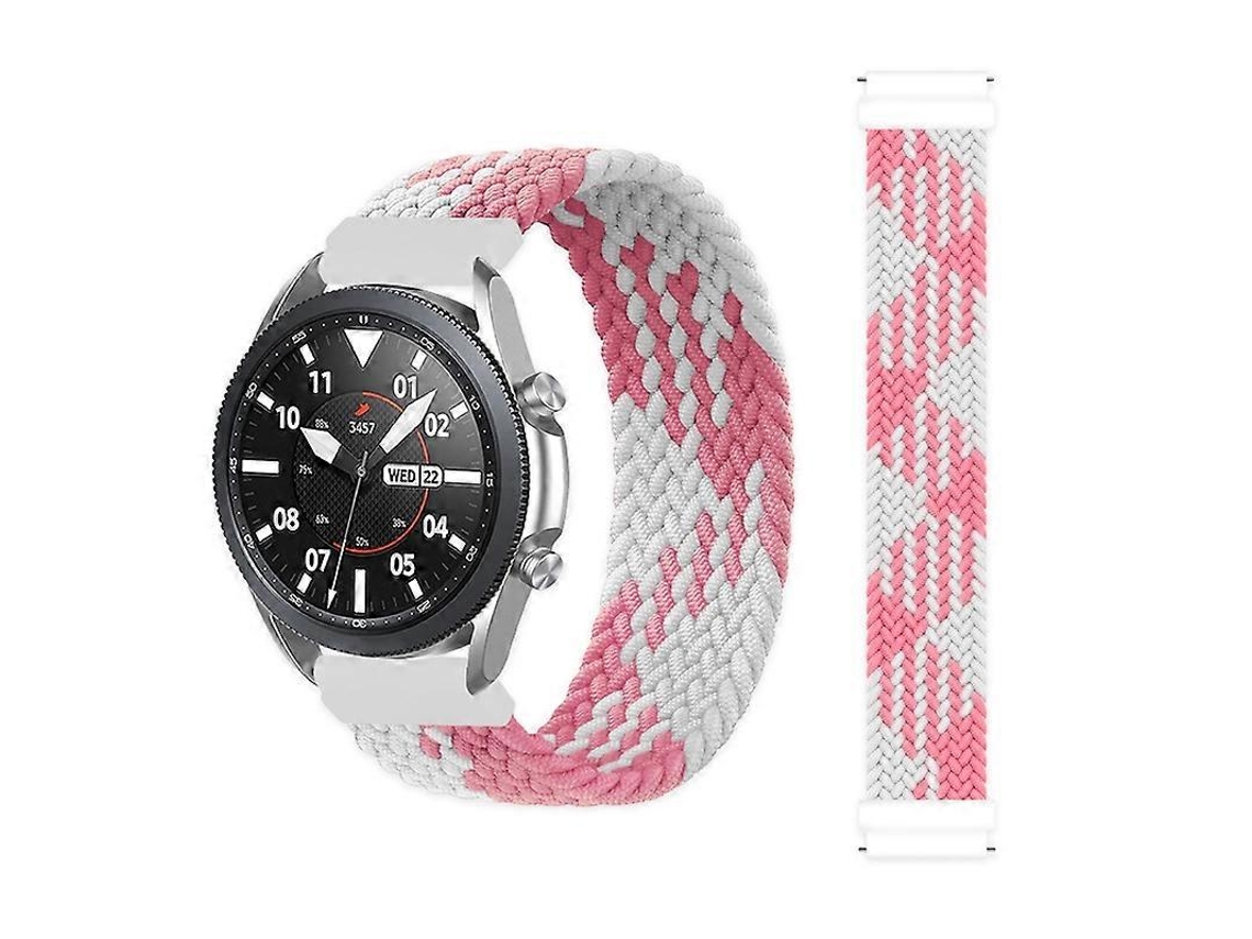 Correa ajustable y elástica de nailon trenzado para Samsung Galaxy Watch 3, 41 mm de ancho, tamaño: 145 mm (arcoíris)