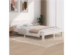 Estructura De Cama Sin Colchón Madera Pino Blanco 140x200 Cm