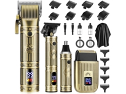 Kit de barbería profesional Zruxe Bronze993: cortadora de pelo inalámbrica con recortador de barba, nariz y orejas y estuche