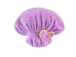 Toalla Kofihety Gorro Secado Cabello Esponjoso Lazo Coral Rápido Púrpura (23x19x4cm)