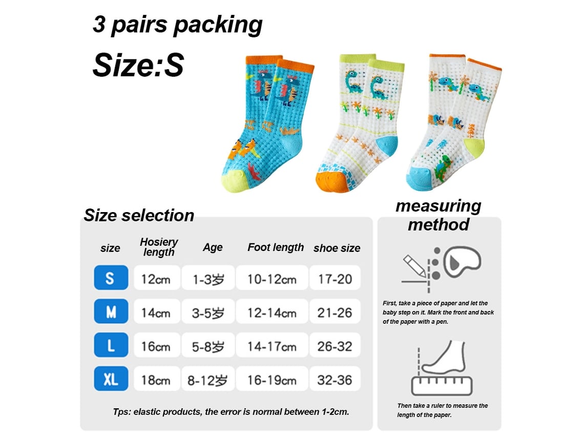 ELKUAIE 3 pares de calcetines divertidos para niños y niñas
