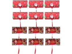 Juego De 12 Monederos Navideños De Papel Rojo Con Compartimentos Para Tarjetas Y Sobres.