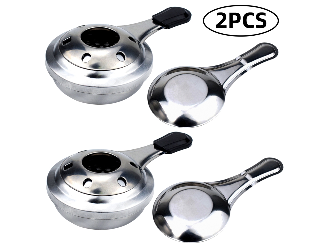 2 Mini Hornillos De Alcohol Portátiles Ajustables De Acero Inoxidable Para Camping, Senderismo, Picnic, Fondue Y Olla Caliente.