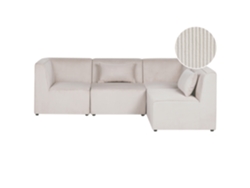 Sofá Modular Moderno Beliani Lemvig De Bombazine Creme 250x166x78