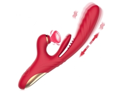 Vibrador De Masaje Telescpico Para Chupar La Lengua 3 En 1 Para Mujeres (rojo)