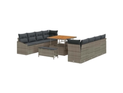 Maison Exclusive - Conjunto De Sofá De Jardín Con Cojín Con Almohada 11 Pcs Gris