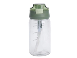 Botella De Agua De 520 Ml Con Impresión De Letras, Cuerpo Transparente Y Correa Para Uso En La Oficina Y Al Aire Libre.