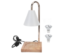Rebe-lámpara Calentador De Velas Con Varilla De Hierro Ajustable Brillo Base De Madera Eléctrica Para Habitación