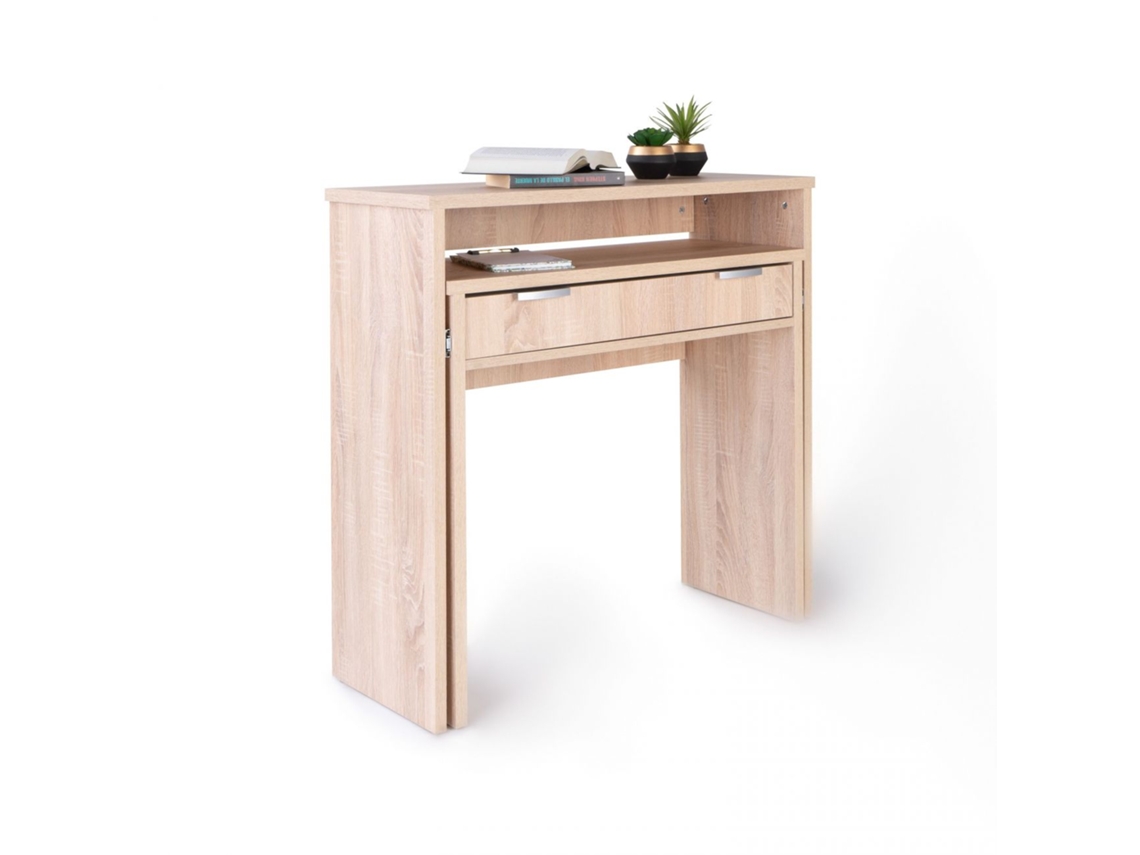 Mesa de escritorio consola Aput Cambria 33 (cerrada), 63,4 (abierta) x 87,5 x 90 cm