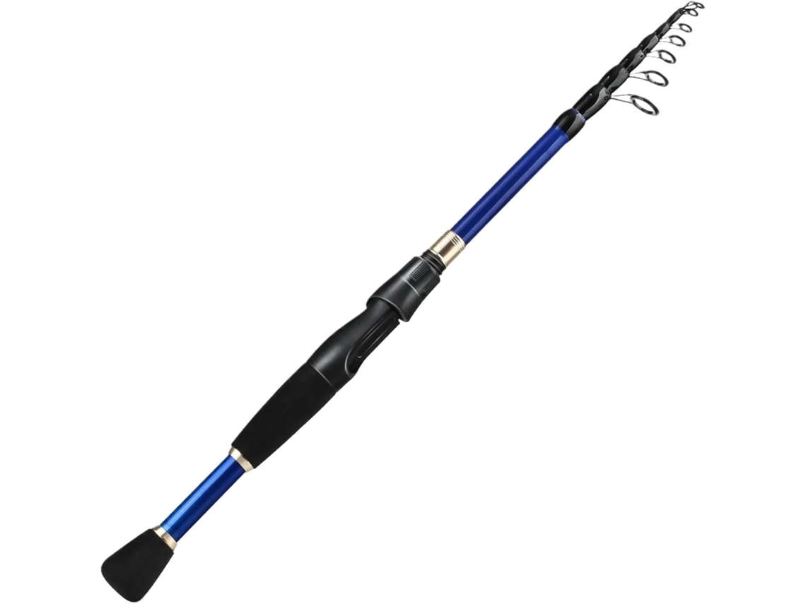 Caña De Pescar Telescópica Ultraligera Y Portátil Fibra Carbono Moldeada 1,8 A 2,4 M, Equipo Pesca Con Señu...
