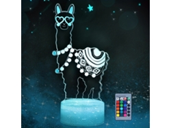 Luz Nocturna Infantil, Tira De Luz Visual 3d Con Control Remoto, 16 Cambios De Color Alpaca Siurn