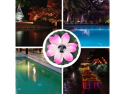 Luz solar flotante de loto para piscina con 7 colores cambiantes