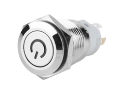 40 interruptores de botón metálicos de 16 mm con LED verde y reinicio automático de 12 V.