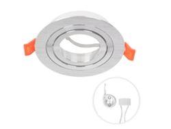 Aro para Foco de Empotrar Inteca Redondo Rotativo C.8Xl.8Xalt.0 3Cm Plateado FERRIMEX