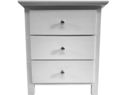 Mesita de Noche PEJECAR 3 Cajones (Blanco - Madera de Piño - 58x50x35 cm)