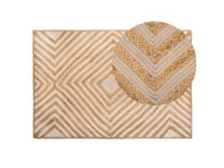 Alfombra de pelo corto BELIANI Pirli de Algodón, Yute Beige 140x200