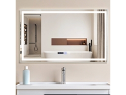 Espejo de pared ZMH para baño con iluminación LED y función táctil.