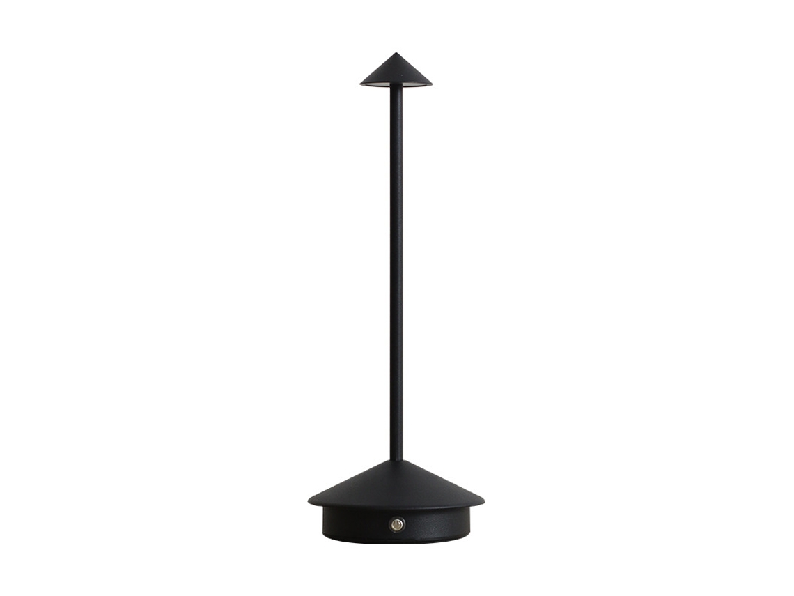 Lámpara Negra 29cm Recargable Usb C  Estación Carga Inalámbrica Y Regulador