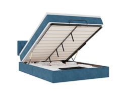 Maison Exclusive - Estructura De Cama Otomana Con Colchón Terciopelo Azul Oscuro