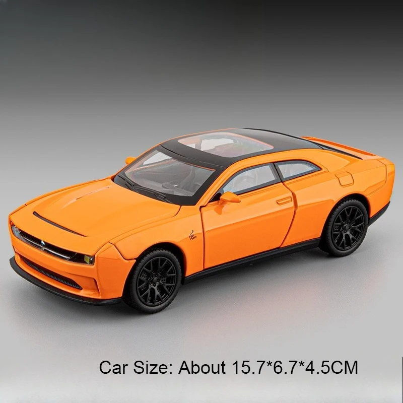 (Hellcat naranja) Escala 1:32 - Modelo de coche altamente realista con música e iluminación.