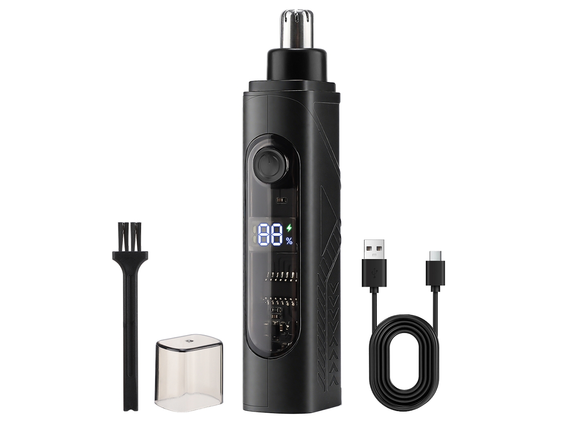 Mini Recortadora Eléctrica De Vello Nasal (negra), Recargable, Para Uso En Seco Y Húmedo.