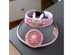 (conejo Rosa) Sombrero Con Ventilador Solar Para Viajes Al Aire Libre Y Ciclismo - Sombrero De Protección Solar