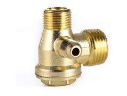 Válvula de retención unidireccional de 3 vías en bronce, macho de 1/8'' x 3/8'' x 1/2'' para compresor de aire.