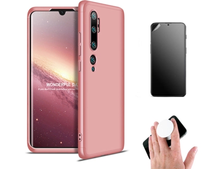 Kit Carcasa y Protector Xiaomi Mi Note 10 Pro Ultimatte Slim Armor 360º Popsocket Rosa