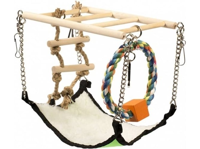 Complemento de Jaula de Hámsteres y Chinchillas DUVO Puentes Suspendidos (Beis - 17x22x15cm - Madera)
