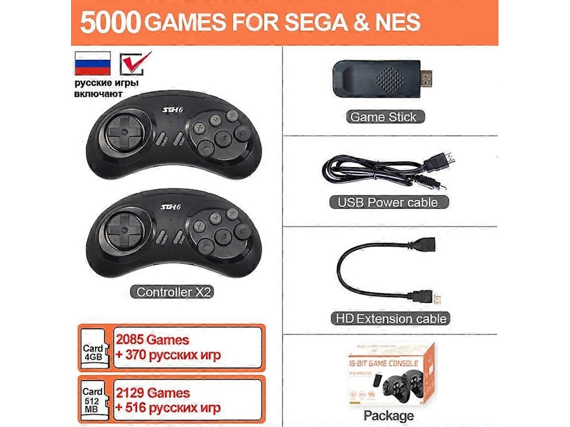 Consola De Videojuegos Inalámbrica Md De 16 Bits 4k Para Everdrive, Sega, Nes, Fc, Genesis, Mega Game Stick, Sistema Retro, Dendy Tv Game