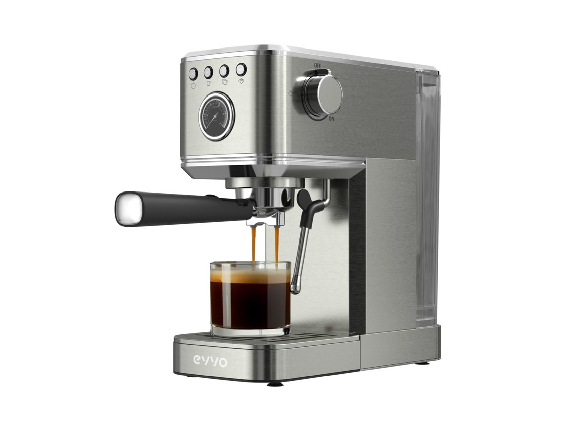 Evvo Cafetera Express Intensa. 20 Bares. Cuerpo De Acero. Espressos Y Capuccinos. 1350w. Doble Salida. Portafiltros. Depósito De 1.5 L. Calentamiento Rápido