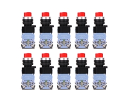 10pcs Interruptor Selector Rotativo Autobloqueo 3 Posiciones 22mm Con Indicador Rojo Bem38-20xd/31