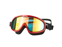 Gafas de natación anchas rojas, antihumo y antifugas.