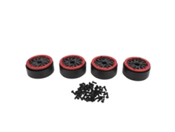 4 Neumáticos De Fibra De Carbono De 1,9 Pulgadas Con Llanta De Bloqueo, Ligeros, Para Coches Rc A Escala 1/10, Color Rojo, 59 Mm.