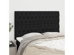 Cabeceros 4 Unidades Tela Negro 72x7x78/88 Cm