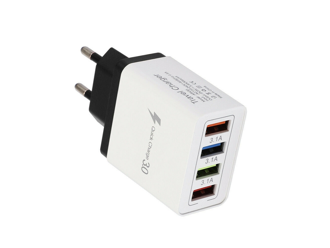 Cargador Usb De 4 Puertos Y 3,1 A Con Múltiples Puertos Para Teléfonos Y Viajes.