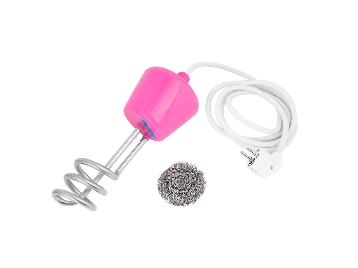 Calentador de inmersión eléctrico portátil de 2000 W con tubo espiral de suspensión, color rosa (UE)