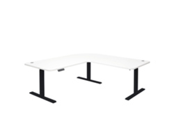 Escritorio De Esquina Mesa Para Ordenador De Altura Regulable Eléctricamente 178 X 178 Cm Hdf Blanco Negro 04_0006024