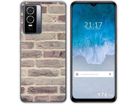 Carcasa para Vivo Y76 5G TUMUNDOSMARTPHONE Dibujos Ladrillo 01 Multicolor