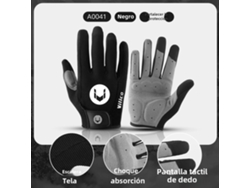 Guantes Largos De Ciclismo Para Hombre (negros Xl), Antideslizantes, Resistentes Al Desgaste, Absorbentes De Impactos Y Transpirables.