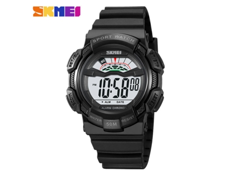 Relojes para niños Deportes al aire libre Relojes con luces LED eléctricas impermeables con máquina luminosa en blanco y negro LUUCOZK