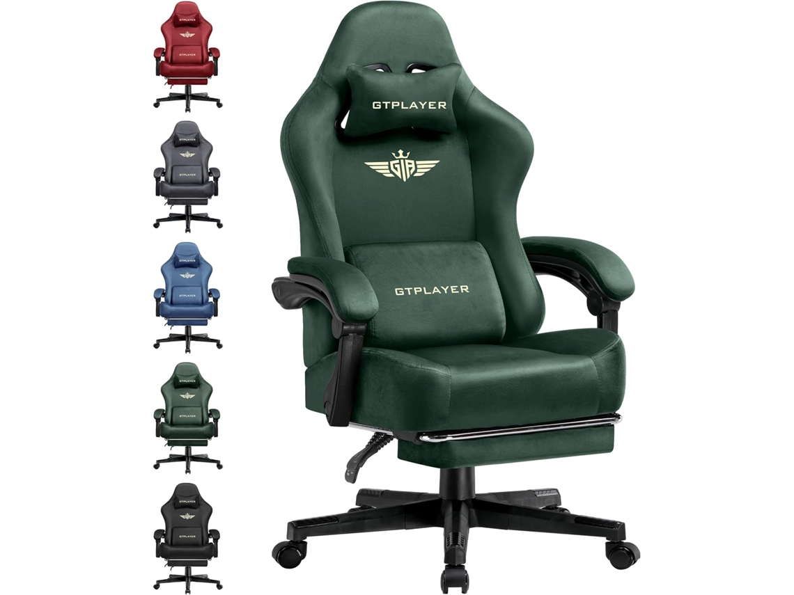 Silla GTPLAYER Gaming, Silla de Oficina Transpirable, Silla de Oficina Ergonómica, Tela de Alta Calidad, Verde